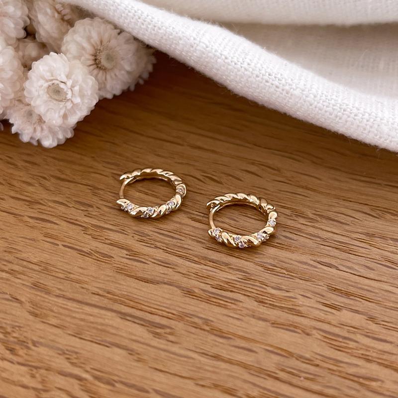 Créoles "Fiorella" plaqué or