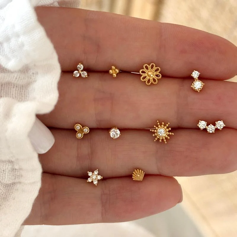 Piercing oreille "Dani" plaqué or – Image 3