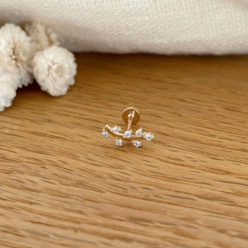 Piercing oreille "Fila" plaqué or – Image 2