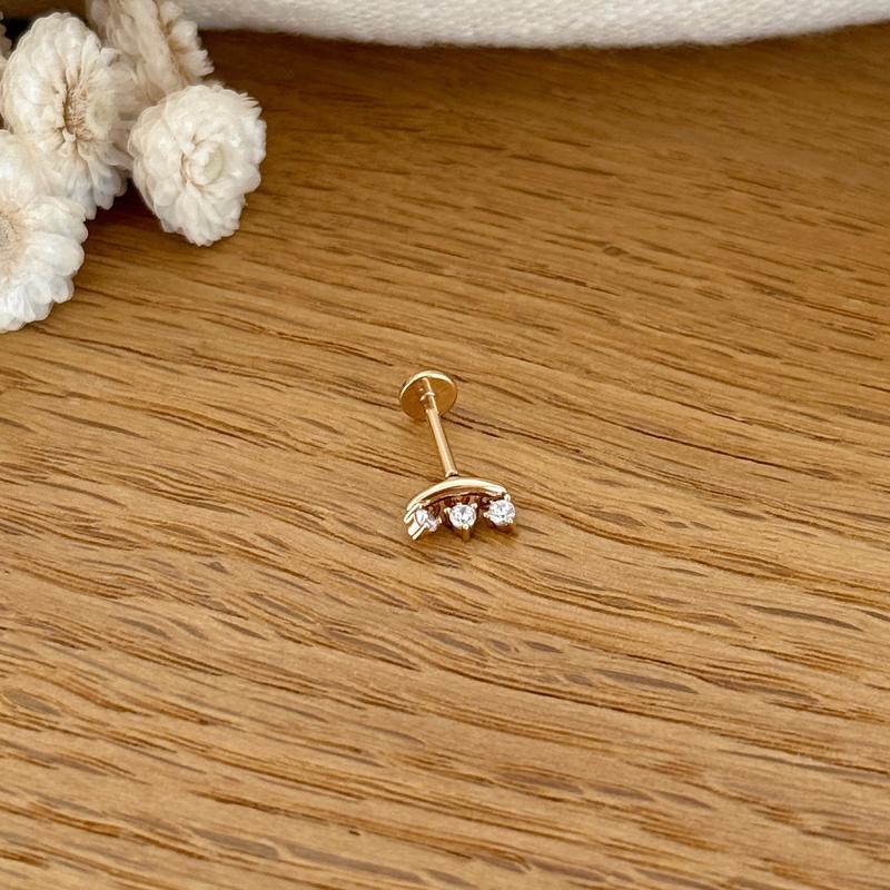 Piercing oreille "Sao" plaqué or – Image 2