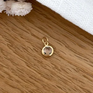 Pendentif "Lee" blanc plaqué or