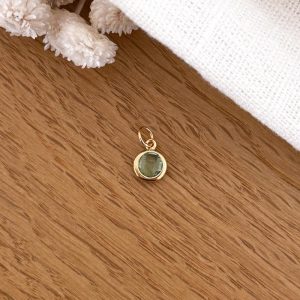 Pendentif "Lee" vert plaqué or