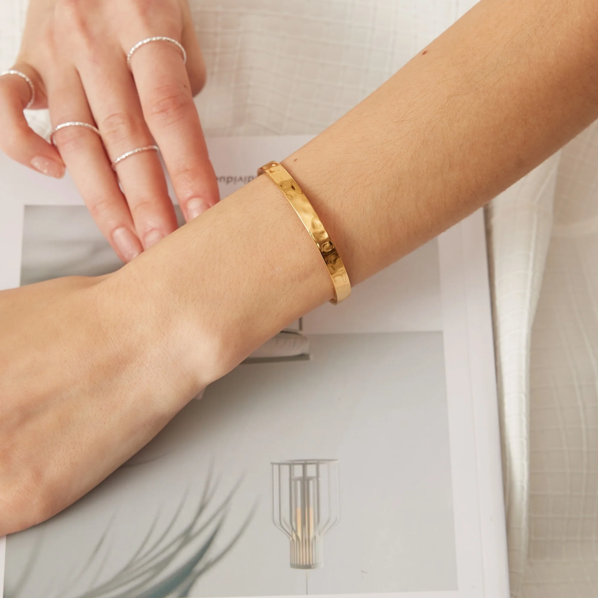 Bracelet Jonc Epais Martèle – Image 9