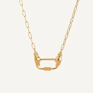 Base Collier Chaîne Boîte Fermoir Rectangulaire Main