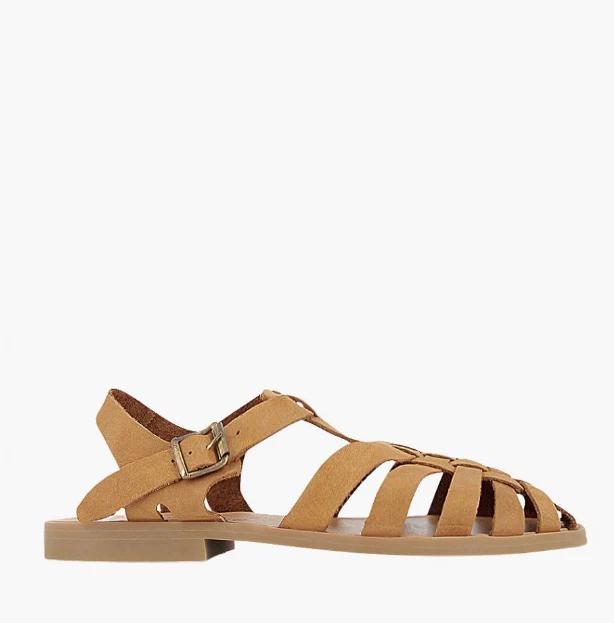 La sandale méduse cuir velours camel – Image 4