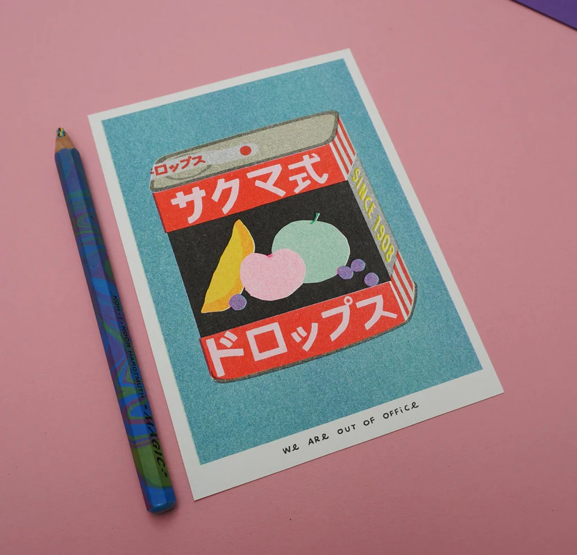 affichette art risographie Boîte de conserve de Sakuma Drops – Image 2