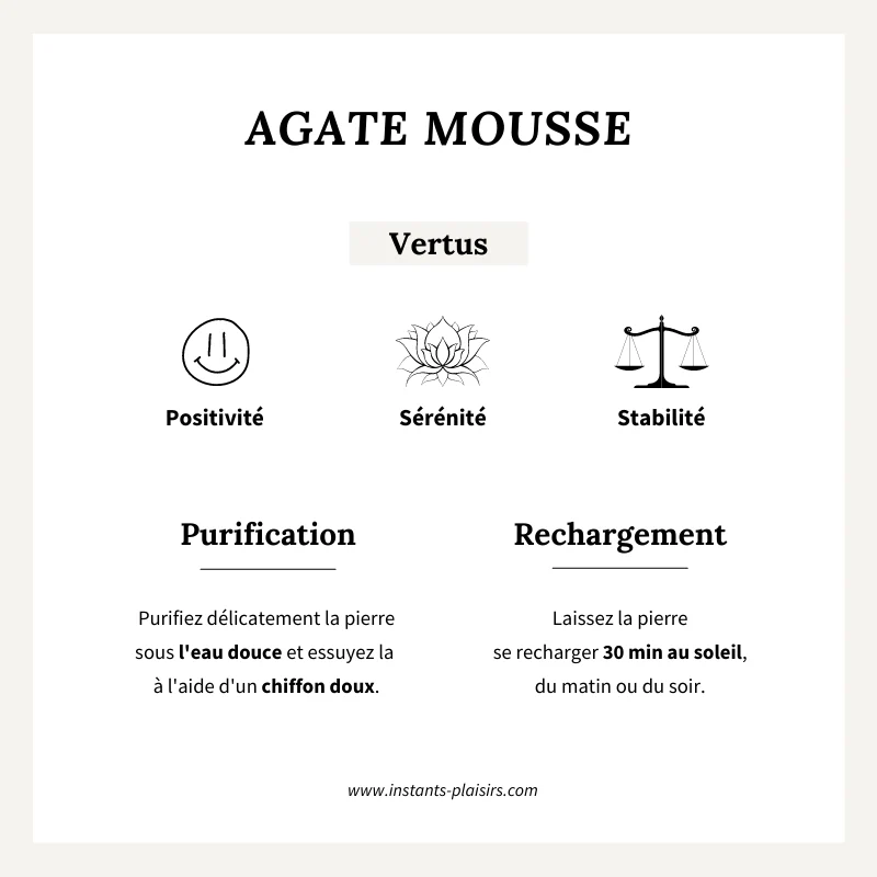 Collier "Yuna" Agate mousse plaqué or – Image 3