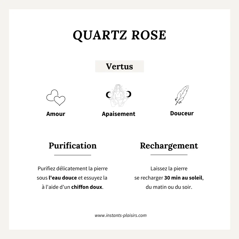 Charm "Quartz rose" plaqué or – Image 2