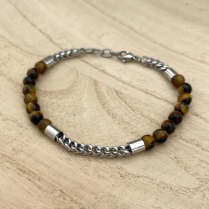 Bracelet "Jules" oeil de tigre acier