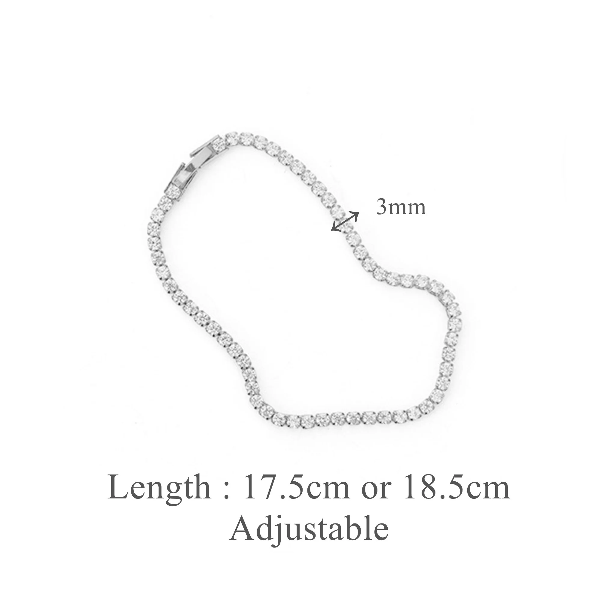 Bracelet Chaîne en Zircon Ajustable – Image 7