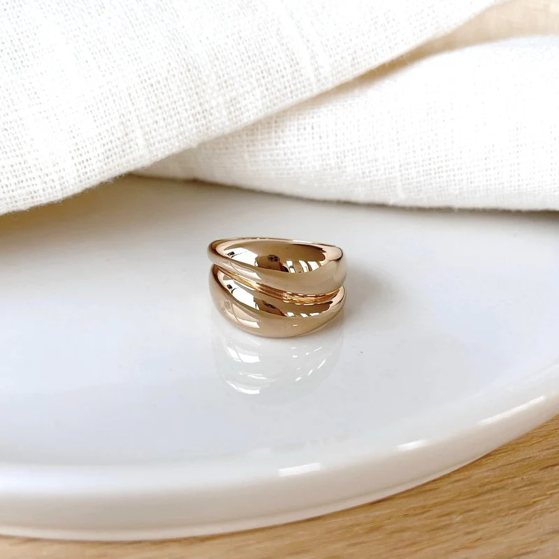 Bague "Dakota" plaqué or – Image 2