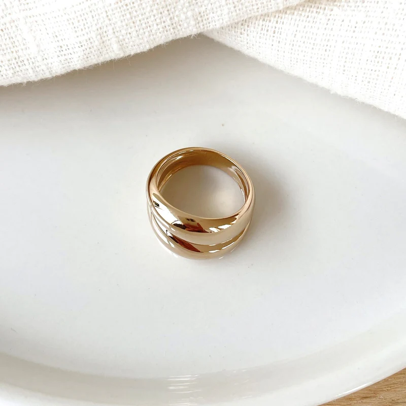 Bague "Dakota" plaqué or – Image 3