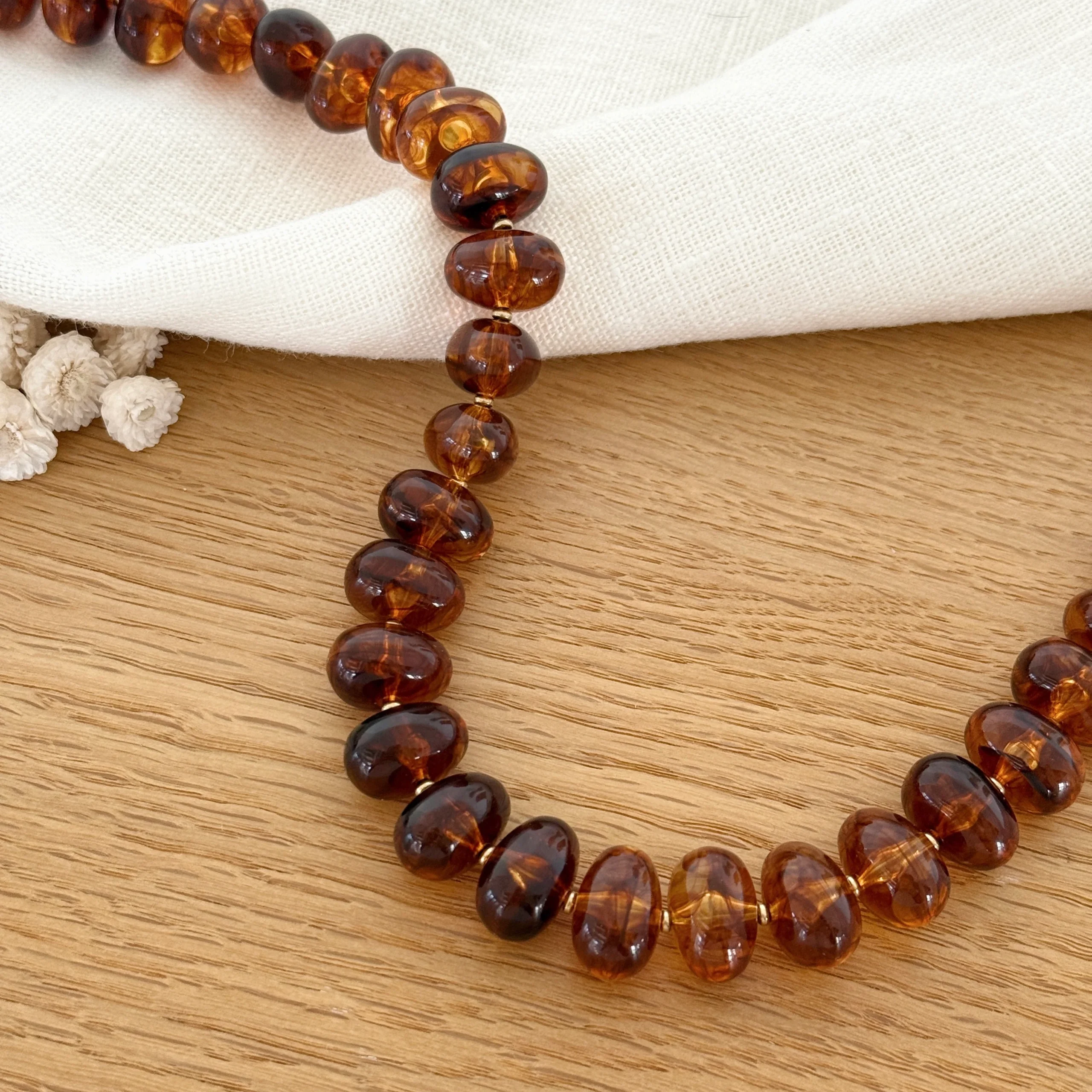 Collier "Marceau" marron acier