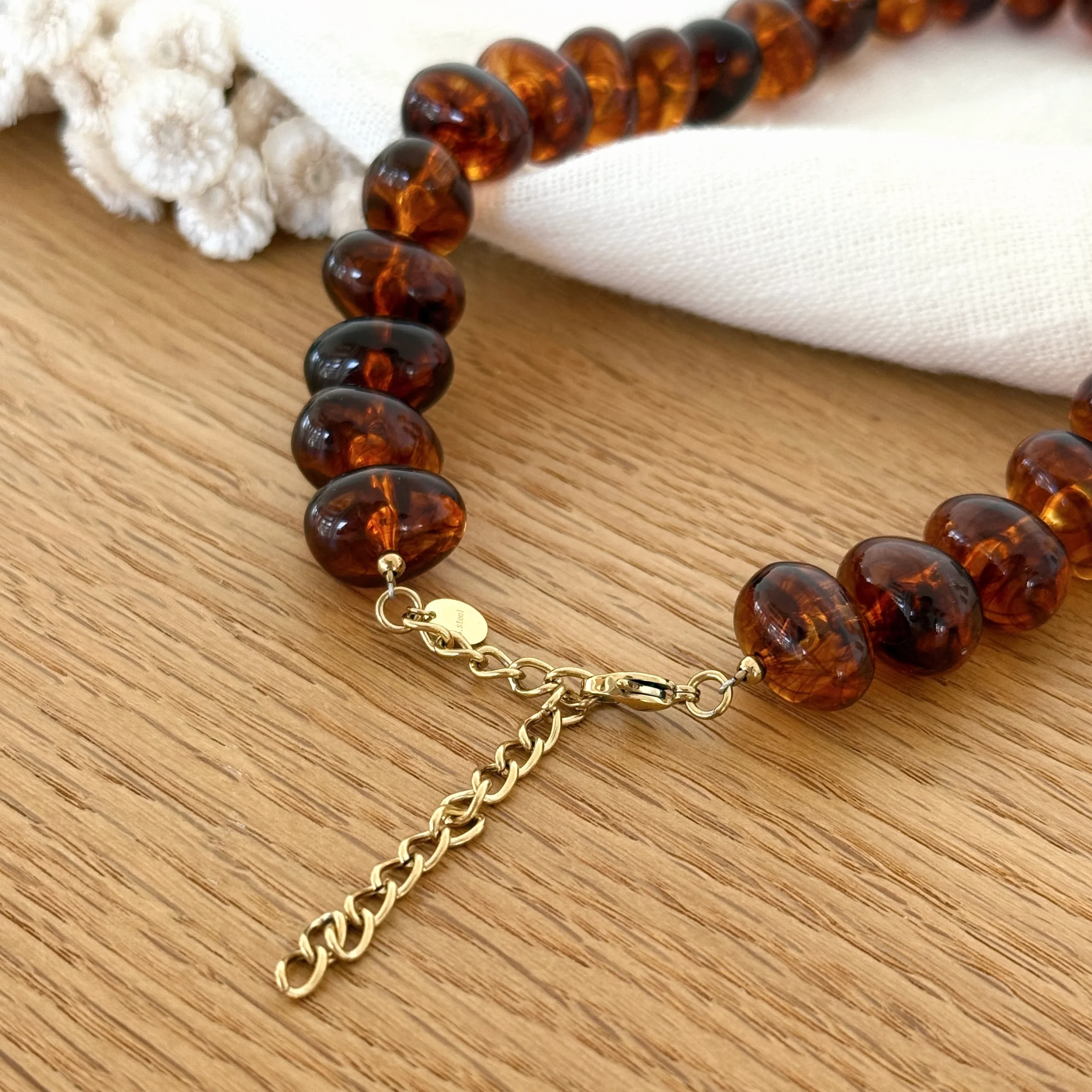 Collier "Marceau" marron acier – Image 2