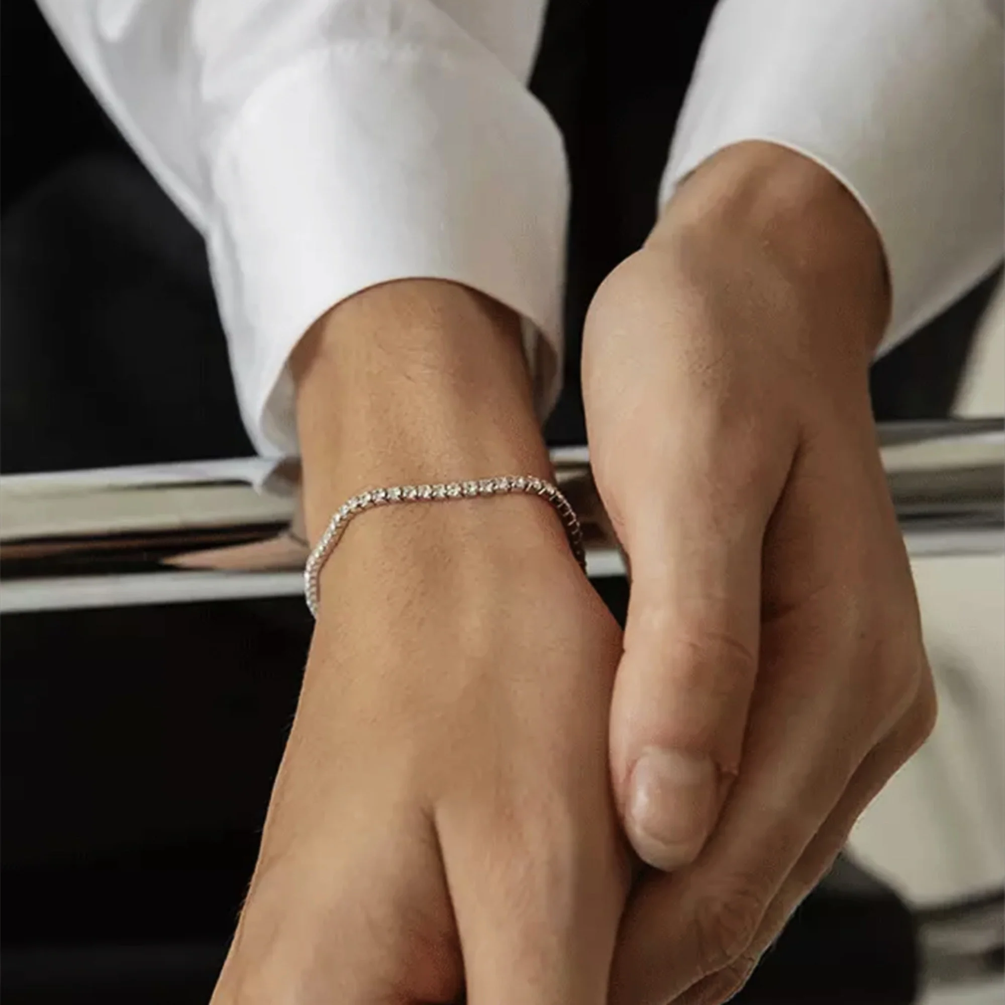 Bracelet Chaîne en Zircon Ajustable – Image 2