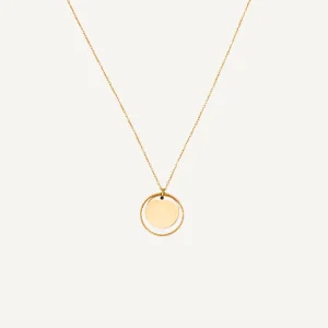 Collier Chaîne Fine avec Cerceau Martelé à graver