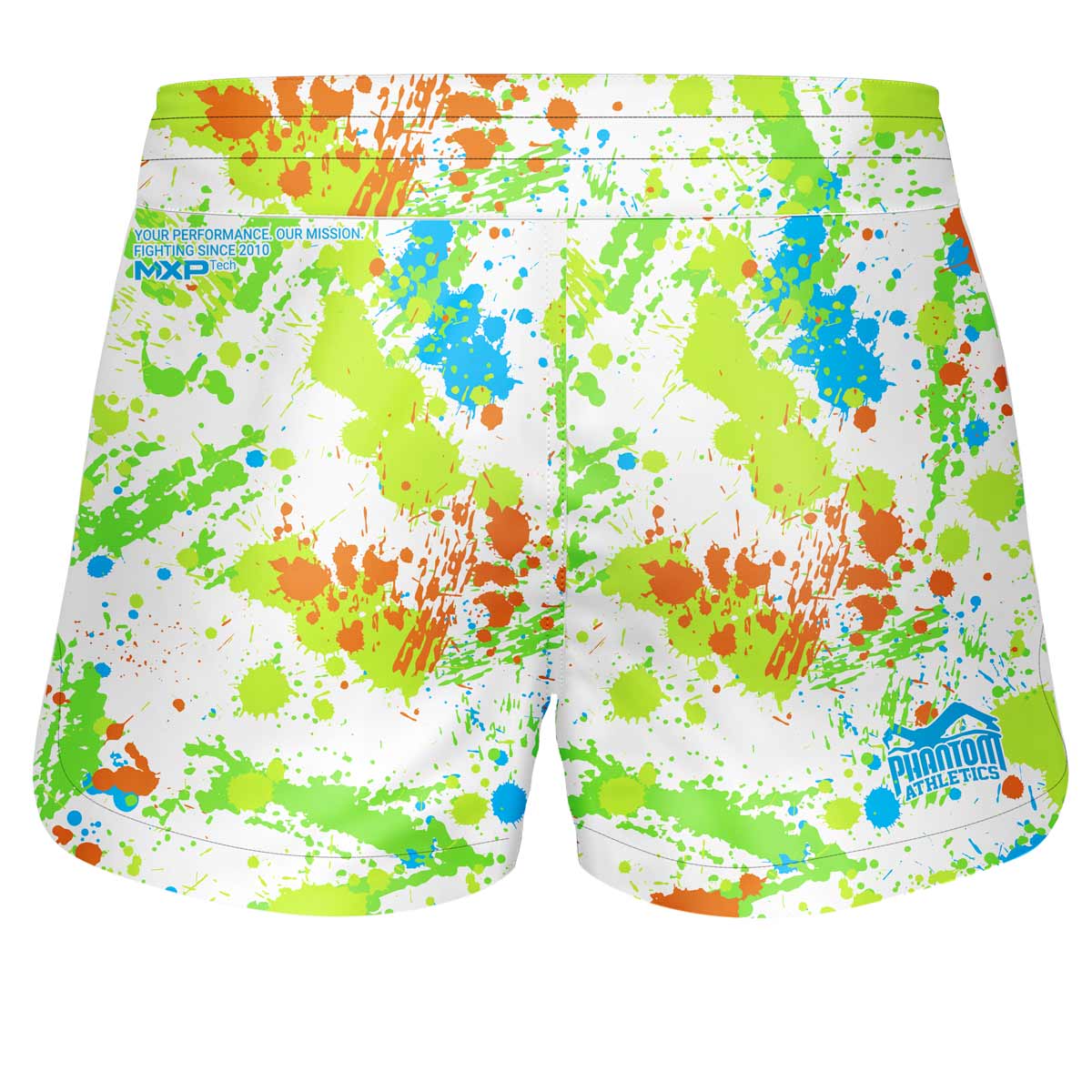 Fightshorts FUSION Splatter - Weiß/Neon – Image 2