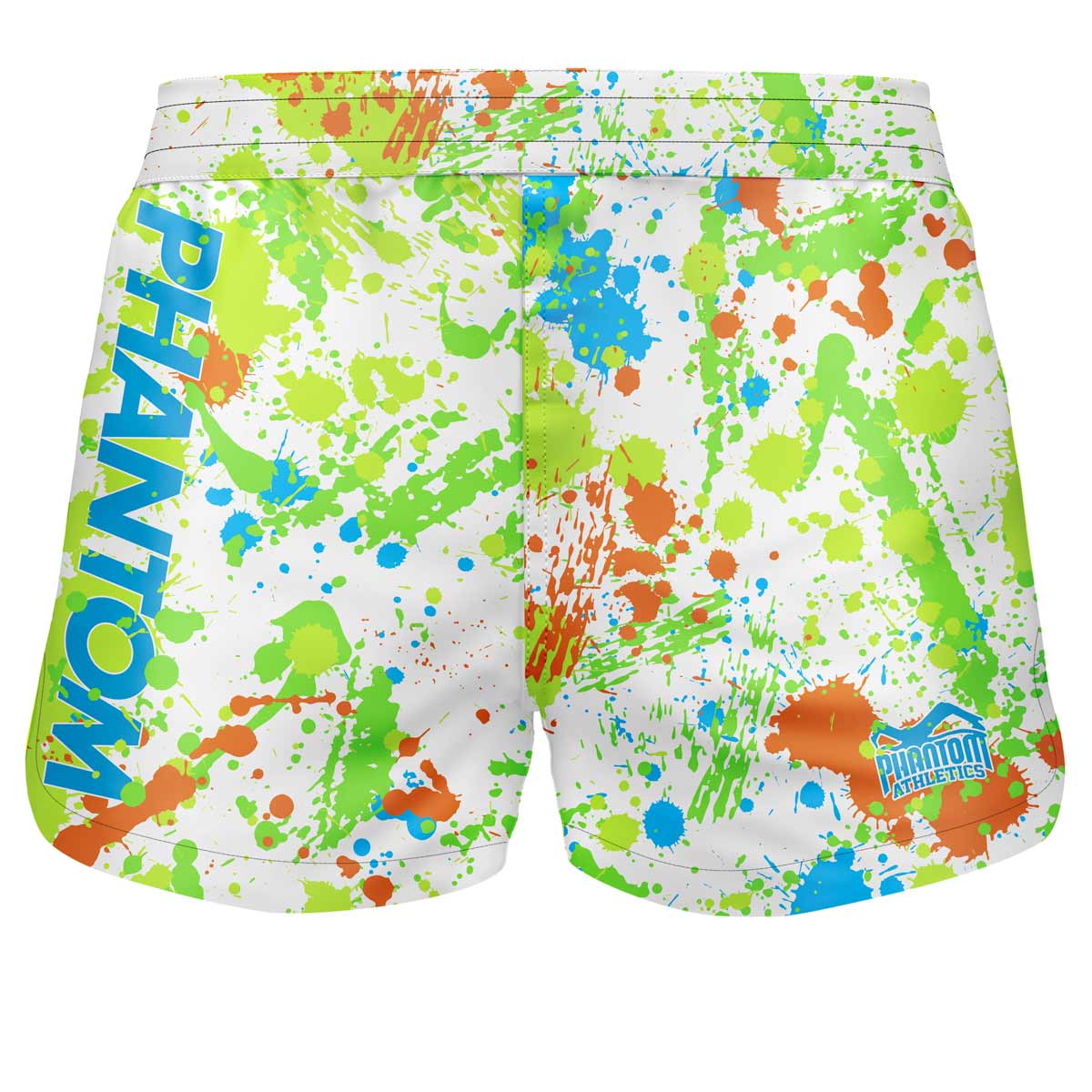 Fightshorts FUSION Splatter - Weiß/Neon
