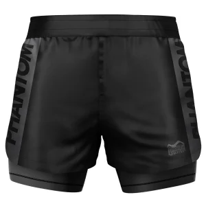 Fightshorts FUSION 2in1 Apex - Schwarz/Grau