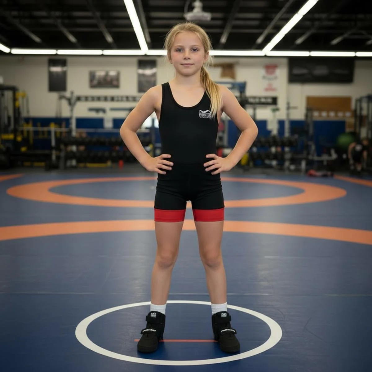 Kinder Ringerschuhe Phantom ROOKIE mit Klettverschluss - Schwarz – Image 8