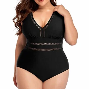 Maillot de Bain Grande Taille Coutures en Maille