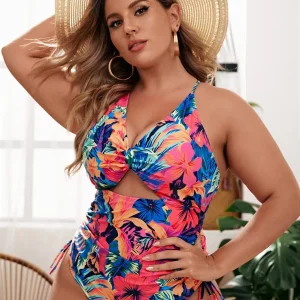 Maillot de Bain Fleuri Coloré Grande Taille