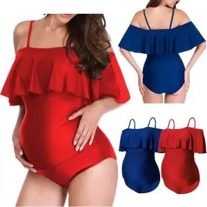 Maillot de Bain Grossesse Couleur Unie