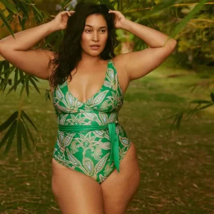 Maillot de Bain Grande Taille Floral Vert