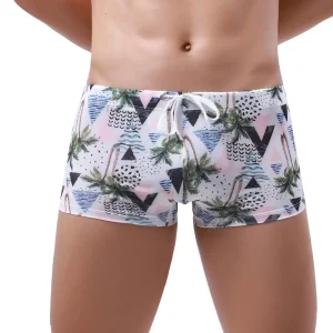 Maillot de Bain Homme Boxer à Motif Palmier