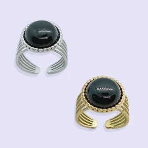 Bague AYA AGATE NOIRE