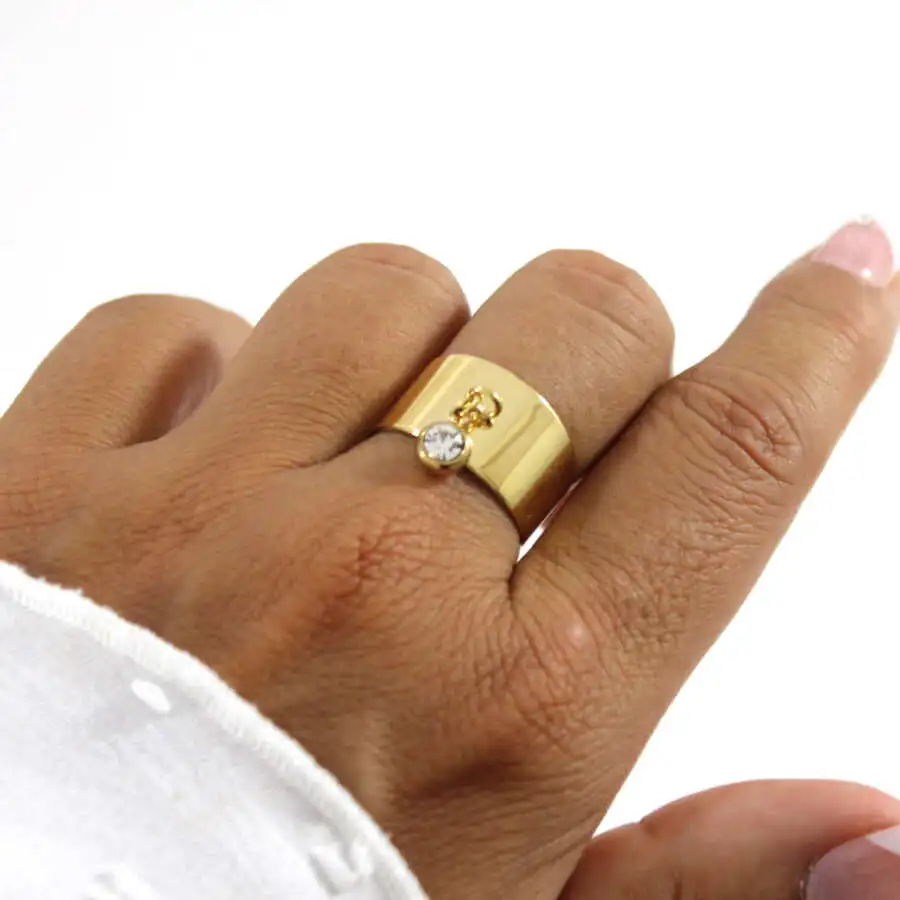 Bague Breloque ZIRCON ACIER INOXYDABLE – Image 5