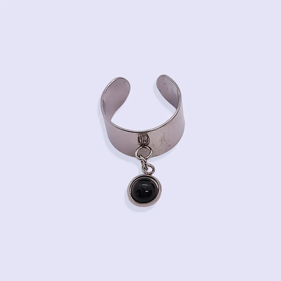 Bague BRELOQUE AGATE NOIRE – Image 2