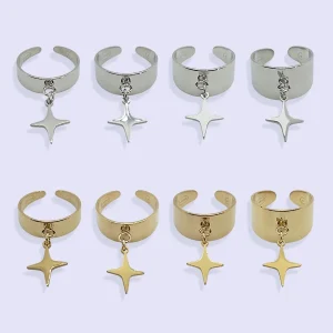 Bague Breloque ÉTOILE POLAIRE ACIER INOXYDABLE