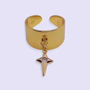 Bague Breloque ÉTOILE DU NORD PLAQUÉ OR