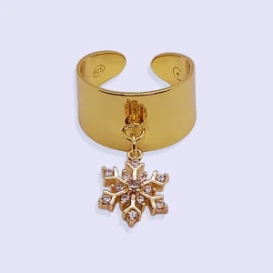 Bague Breloque FLOCON PLAQUÉ OR