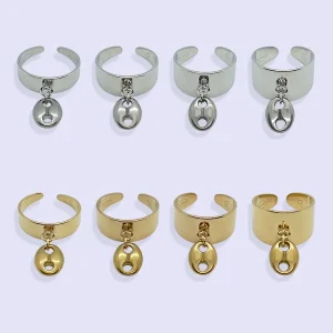 Bague Breloque GRAIN DE CAFÉ ACIER INOXYDABLE