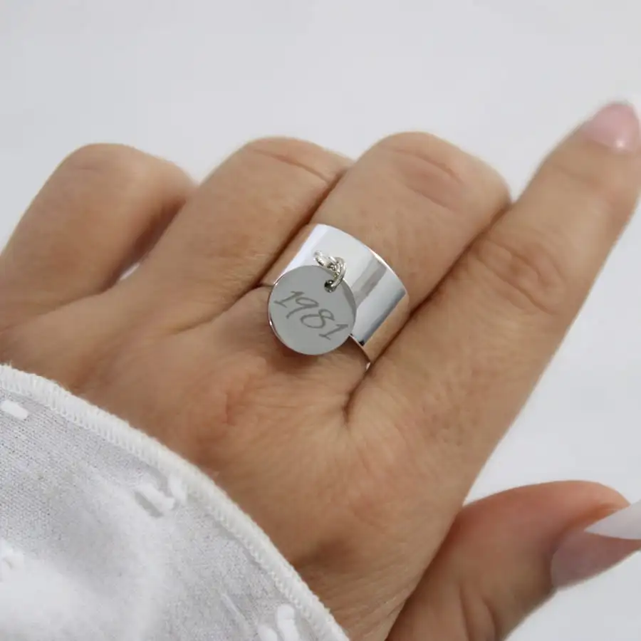 Bague ARGENT GRAVURE DATE – Image 2