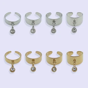 Bague Breloque ZIRCON ACIER INOXYDABLE