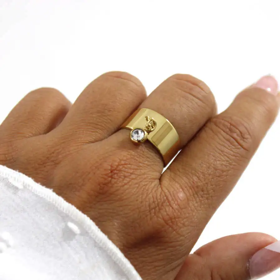 Bague Breloque ZIRCON ACIER INOXYDABLE – Image 4