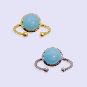 Bague ALLY AGATE BLEUE