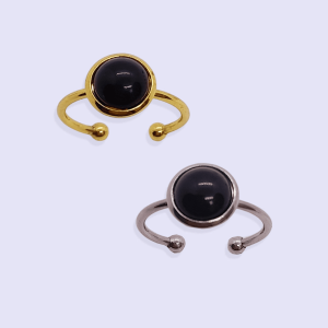 Bague ALLY AGATE NOIRE