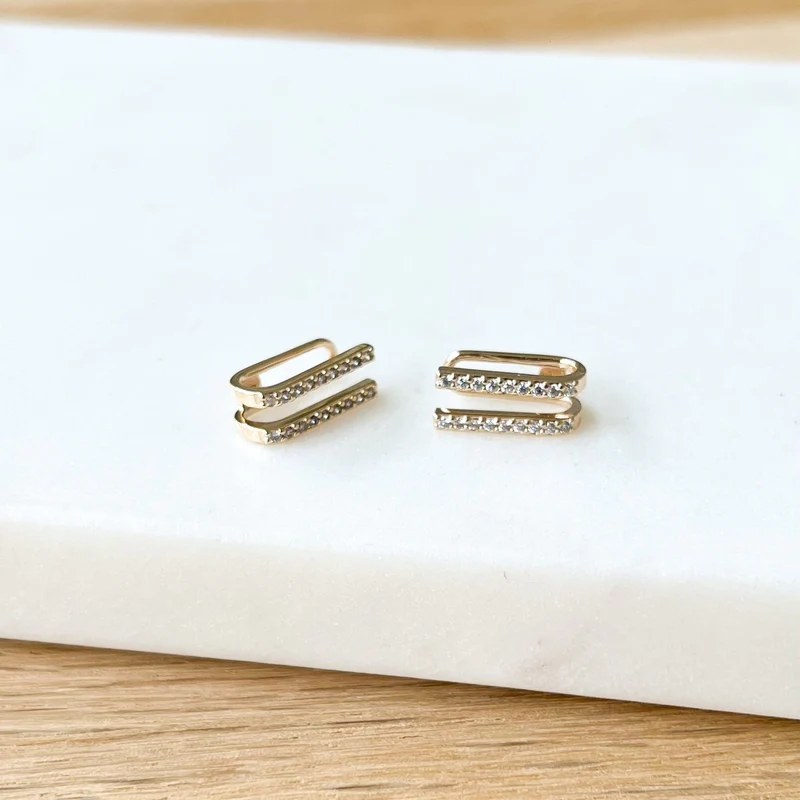 Boucles d'oreilles "Meghan" plaqué or – Image 2