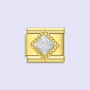 Charm italien LOSANGE ZIRCON