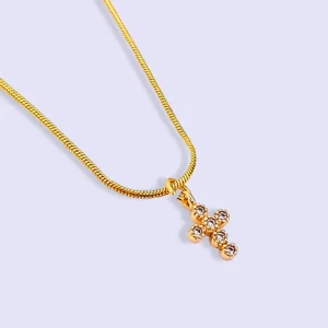 Collier CROIX PLAQUÉ OR