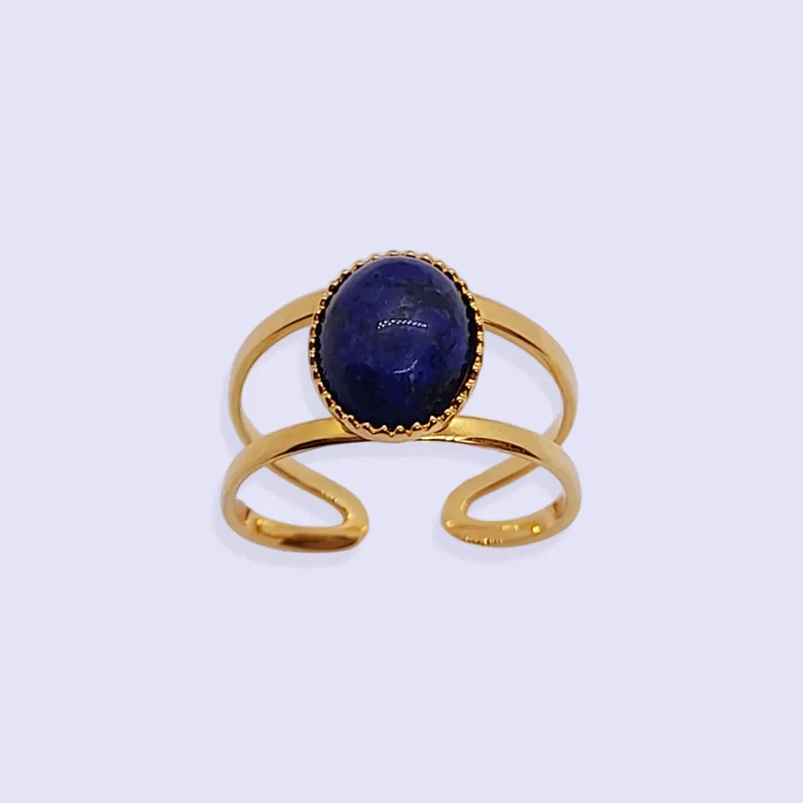 Bague ÉLISA LAPIS-LAZULI PLAQUÉ OR