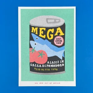 affichette art risographie Boite de sardines