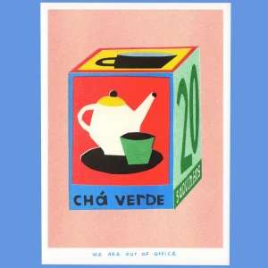 affichette art risographie Boîte de sachets de thé