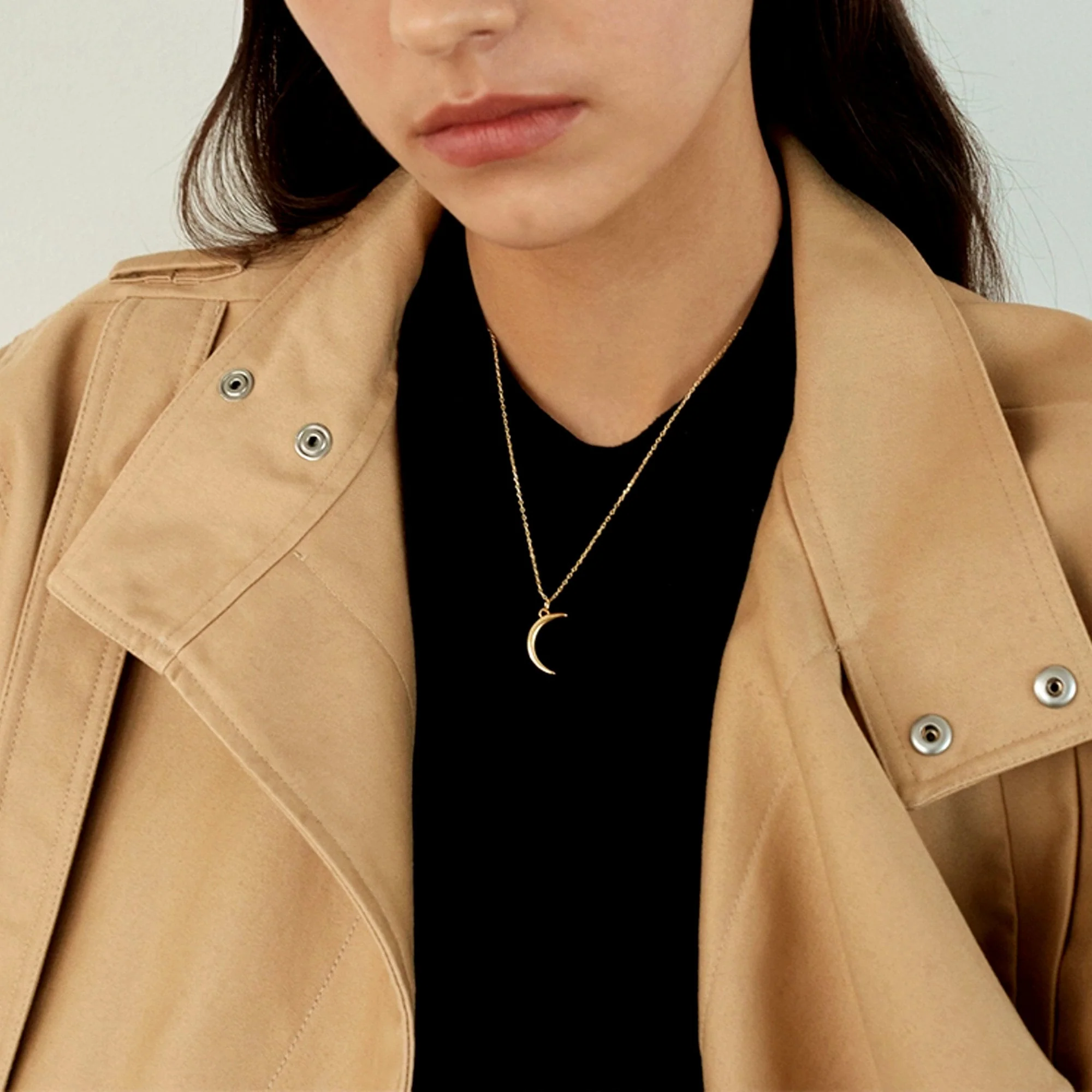 Collier Pendentif Lune Or style bohème – Image 2