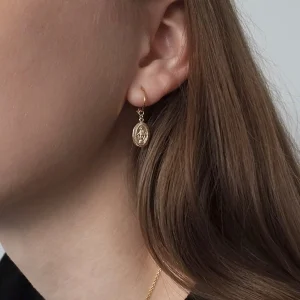 Boucle d’oreille Mini Créole Médaille Miraculeuse