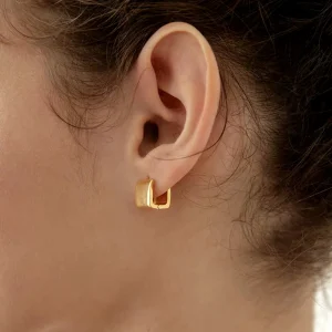 Boucles d'oreilles Créoles Carrées